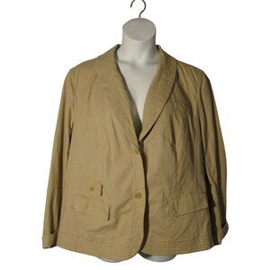 Talbots 22W NEW Khaki Beige Blazer Jacket Stretch